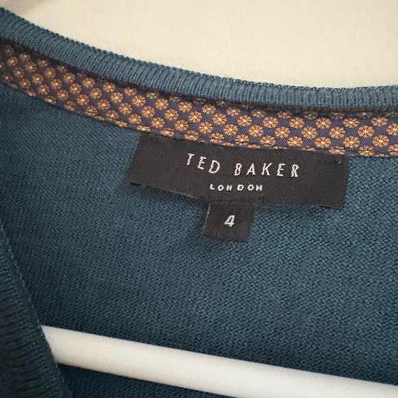 Ted Baker London V-Neck Sweater Wool Silk Cashmere Men's Size 4 - Picture 3 of 5